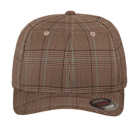 Flexfit Glen Check Cap, Brown/Khaki, S/M bedrucken, Art.-Nr. 316687570