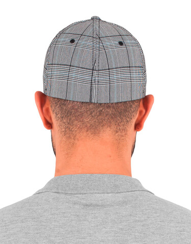 Flexfit Glen Check Cap, Black/White, S/M bedrucken, Art.-Nr. 316681500