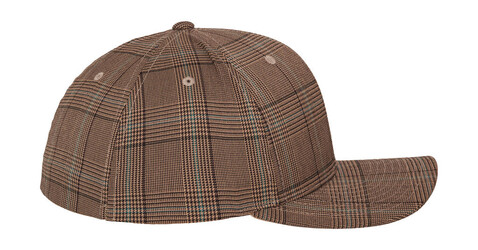 Flexfit Glen Check Cap, Brown/Khaki, S/M bedrucken, Art.-Nr. 316687570