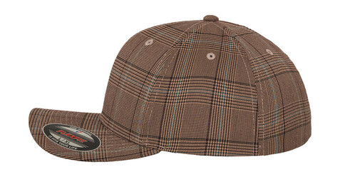 Flexfit Glen Check Cap, Brown/Khaki, S/M bedrucken, Art.-Nr. 316687570