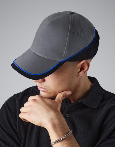 Beechfield Teamwear Competition Cap, French Navy/Bright Royal/White, One Size bedrucken, Art.-Nr. 317692860