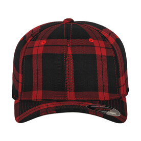Flexfit Tartan Plaid Cap, Black/Red, S/M bedrucken, Art.-Nr. 345681541 Flexfit Tartan Plaid Cap, Black/Red, S/M bedrucken, Art.-Nr. 345681541
