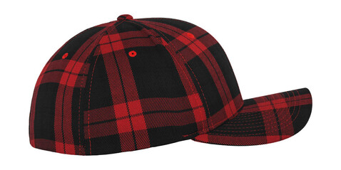 Flexfit Tartan Plaid Cap, Black/Red, S/M bedrucken, Art.-Nr. 345681541