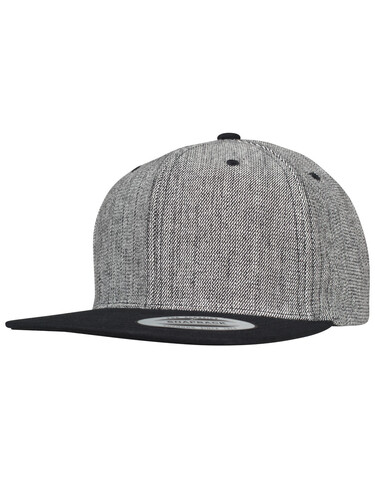 Flexfit Melange Solid Snapback, Black Melange/Black, One Size bedrucken, Art.-Nr. 355681750