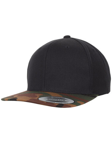 Flexfit Classic Snapback 2-Tone Camo, Black/Green Camo, One Size bedrucken, Art.-Nr. 356681760