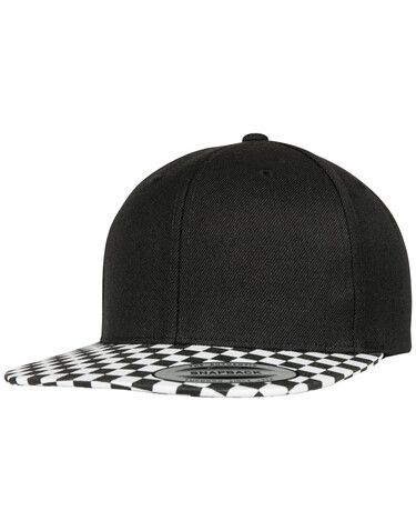 Flexfit Checkerboard Snapback, Black/White, One Size bedrucken, Art.-Nr. 369681500