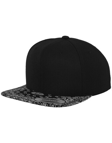 Flexfit Bandana Snapback, Black/Paisley, One Size bedrucken, Art.-Nr. 383681770