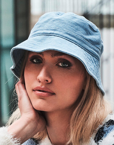 Flexfit Denim Bucket Hat, Black/Grey, One Size bedrucken, Art.-Nr. 386681600