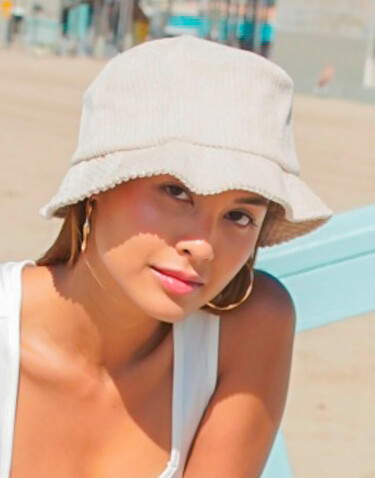 Flexfit Big Corduroy Bucket Hat, Offwhite, One Size bedrucken, Art.-Nr. 390680030