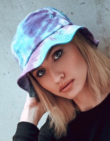 Flexfit Festival Print Bucket Hat, Purple Turquoise, One Size bedrucken, Art.-Nr. 396683480