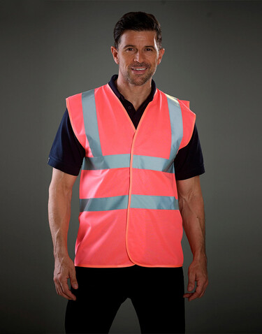 Yoko Fluo 2 Band+Brace Waistcoat, Raspberry, 2XL bedrucken, Art.-Nr. 402774207