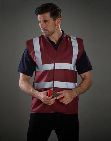 Yoko Fluo 2 Band+Brace Waistcoat, Raspberry, 2XL bedrucken, Art.-Nr. 402774207