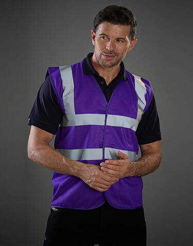 Yoko Fluo 2 Band+Brace Waistcoat, Raspberry, 2XL bedrucken, Art.-Nr. 402774207