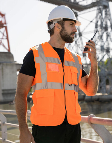 Korntex Executive Safety Vest Hamburg, Orange, 4XL bedrucken, Art.-Nr. 403134108