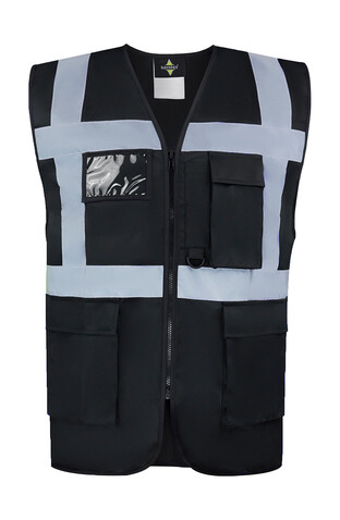 Korntex Executive Safety Vest Hamburg, Black, 2XL bedrucken, Art.-Nr. 403131016