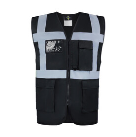 Korntex Executive Safety Vest Hamburg, Black, S bedrucken, Art.-Nr. 403131012