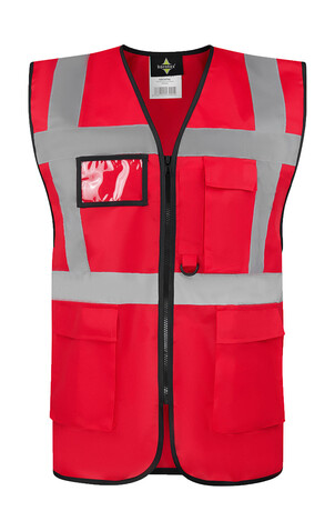 Korntex Executive Safety Vest Hamburg, Red, 2XL bedrucken, Art.-Nr. 403134006