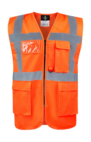 Korntex Executive Safety Vest Hamburg, Orange, L bedrucken, Art.-Nr. 403134104