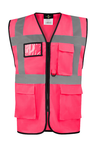 Korntex Executive Safety Vest Hamburg, Neon Pink, 2XL bedrucken, Art.-Nr. 403134236