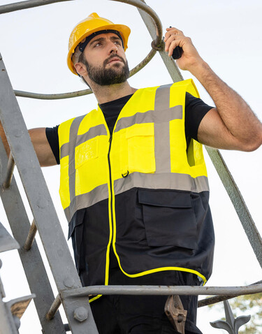Korntex Executive Safety Vest Hamburg, Orange, 4XL bedrucken, Art.-Nr. 403134108