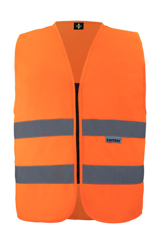 Korntex Safety Vest with Zipper Cologne, Orange, 2XL bedrucken, Art.-Nr. 406134106