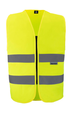 Korntex Safety Vest with Zipper Cologne, Yellow, 2XL bedrucken, Art.-Nr. 406136006