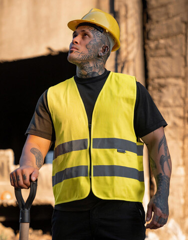 Korntex Safety Vest with Zipper Cologne, White, S bedrucken, Art.-Nr. 406130002