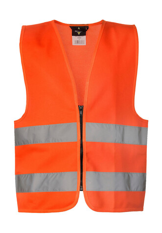 Korntex Safety Zipper Vest for Kids Aalborg, Orange, 2XS bedrucken, Art.-Nr. 411134101