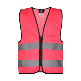 Korntex Signal Zipper Vest for Kids Aalborg, Neon Pink, 2XS bedrucken, Art.-Nr. 412134231