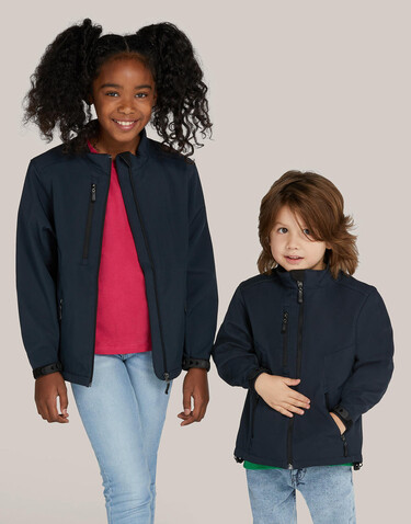 SG Signature Tagless Softshell Jacket Kids, Black, 116 (5-6/M) bedrucken, Art.-Nr. 412521014