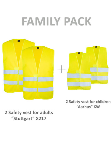 Korntex Basic Safety-Vest Family Pack, Yellow, Mix-Unit bedrucken, Art.-Nr. 419136000