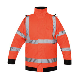 Korntex Hi-Vis Rain Jacket Lite Kaunas, Orange, S bedrucken, Art.-Nr. 422134102
