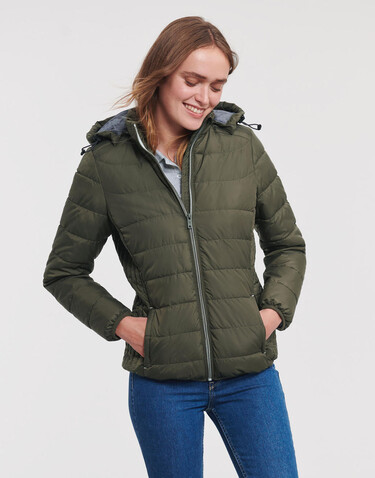 Russell Europe Ladies` Hooded Nano Jacket, Black, XS bedrucken, Art.-Nr. 424001012