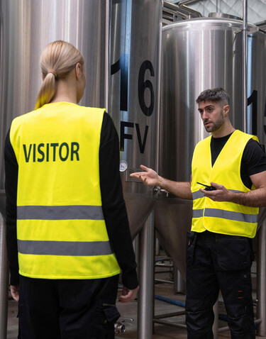 Korntex Safety Vest Passau VISITOR/SECURITY, Visitor Yellow, M/L bedrucken, Art.-Nr. 424136014