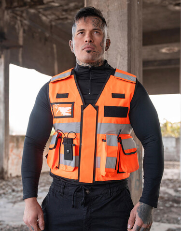 Korntex Tactical Safety Vest Bonn, Black, M/XL bedrucken, Art.-Nr. 427131014
