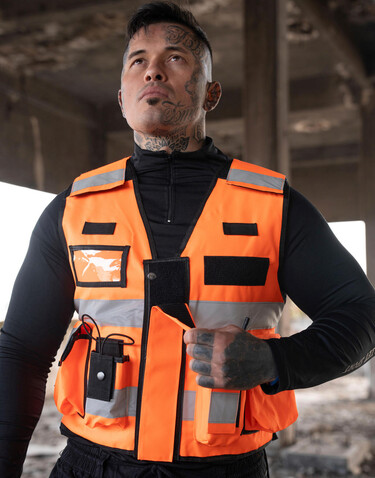 Korntex Tactical Safety Vest Bonn, Black, M/XL bedrucken, Art.-Nr. 427131014