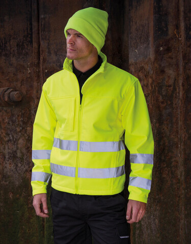 Result Hi-Vis Softshell Jacket, Fluorescent Orange, S bedrucken, Art.-Nr. 427334053