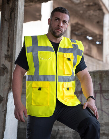 Korntex Padded Executive Safety Vest Wismar, Orange, S bedrucken, Art.-Nr. 428134101