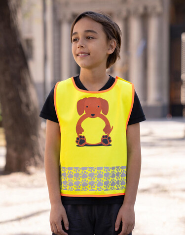 Korntex Children`s Safety Vest Funtastic Wildlife, Lion Yellow, 2XS bedrucken, Art.-Nr. 431138001