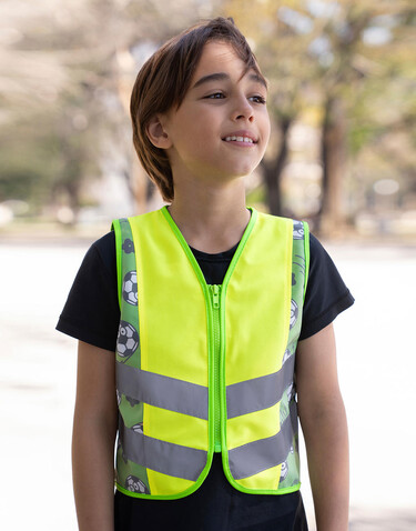 Korntex Children`s Safety Vest Action, Soccer Yellow, 2XS bedrucken, Art.-Nr. 432138091