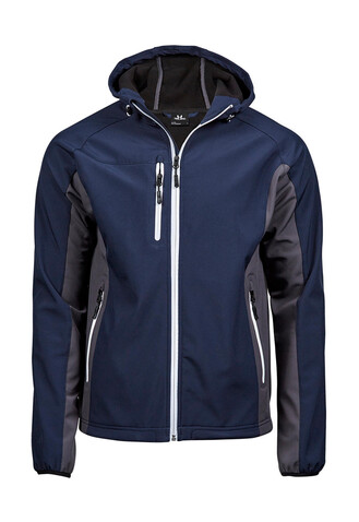 Tee Jays Hooded Lightweight Performance Softshell, Navy/Grey, M bedrucken, Art.-Nr. 435542743