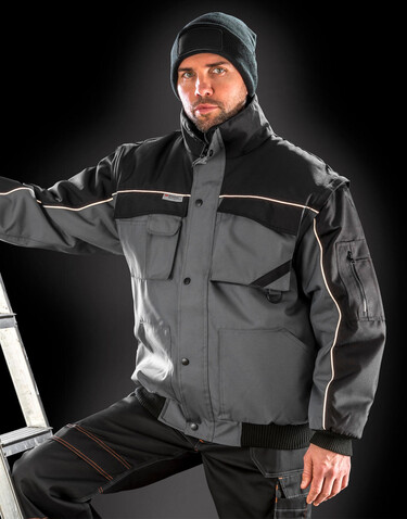 Result Heavy Duty Jacket, Grey/Black, S bedrucken, Art.-Nr. 437331483