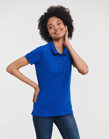 Russell Europe Ladies` Tailored Stretch Polo, White, XS bedrucken, Art.-Nr. 503000002