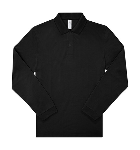 B &amp; C My Polo 180 LSL, Black, 2XL bedrucken, Art.-Nr. 528421016