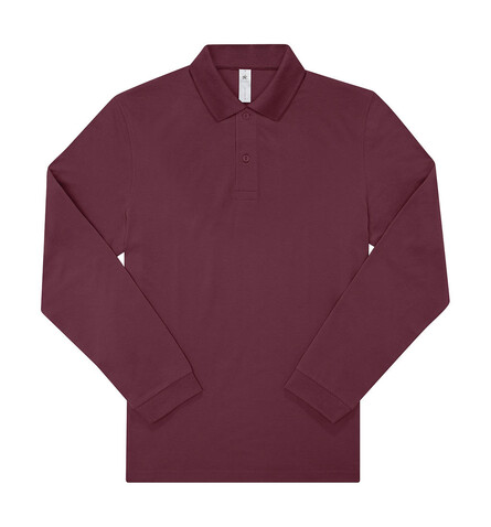 B &amp; C My Polo 180 LSL, Burgundy, XL bedrucken, Art.-Nr. 528424485