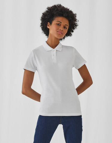 B &amp; C ID.001/women Piqué Polo Shirt, White, XS bedrucken, Art.-Nr. 547420002