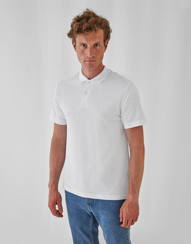B &amp; C ID.001 Piqué Polo Shirt, White, XS bedrucken, Art.-Nr. 548420002