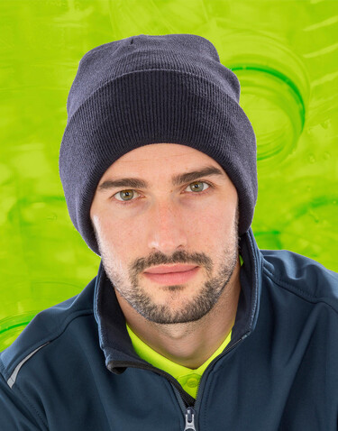 Result Recycled Woolly Ski Hat, Black, One Size bedrucken, Art.-Nr. 601331010
