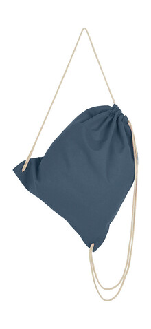 SG ACCESSORIES - BAGS Cotton Drawstring Backpack, Indigo Blue, One Size bedrucken, Art.-Nr. 602573180