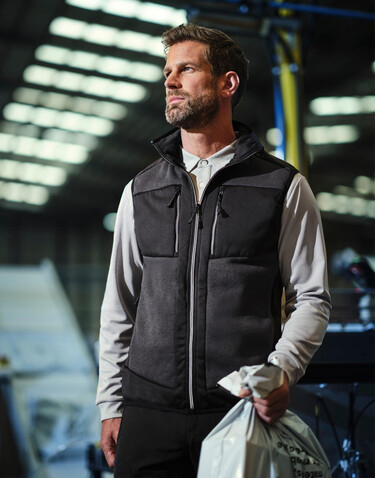 Regatta E-Volve Stretch Hybrid Midlayer Bodywarmer, Ash/Black, XS bedrucken, Art.-Nr. 604171592